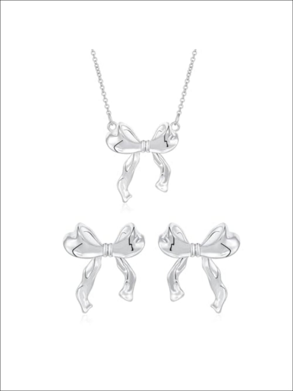 Dainty 14K Gold Plated Bowknot Pendant Necklace with Extension